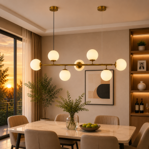 Lampu Gantung Modern 6 Kepala 9582/6 AB+WH