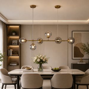 Lampu gantung modern bergaya minimalis 9581/6 AB + GRAY