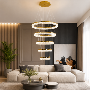 Lampu Gantung LED Ring Kristal Modern C1518/5