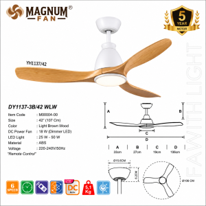 MAGNUM FAN DY1137-3B/42 WLW