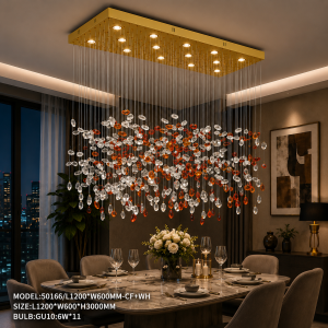 Lampu Gantung Kristal Modern Type 50166/L1200×W600MM-CF+WH
