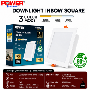 POWER Downlight Inbow Square 12W – 3 Color Mode