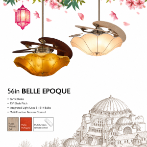 Kipas Plafon Lampu Klasik – BELLE EPOQUE 56 Inch