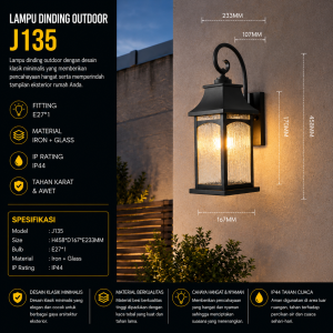 Lampu Dinding Outdoor Klasik J135