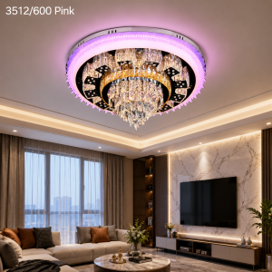 Lampu Plafon Kristal LED Modern 3512/600 Pink