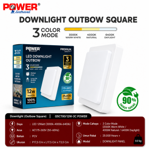 POWER Downlight Outbow Square 12W – 3 Color Mode
