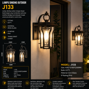 Lampu Dinding Outdoor Klasik J133