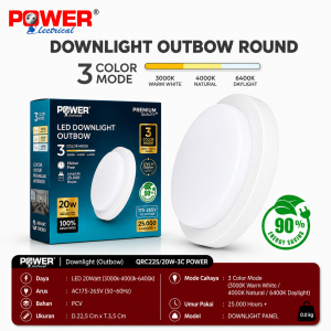 POWER Downlight Outbow Round 20W – 3 Color Mode
