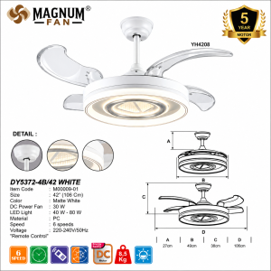 MAGNUM FAN DY5372-4B/42 WHITE