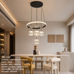 Lampu Gantung LED Kristal C609