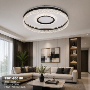 Lampu Plafon Kristal LED Modern 9901-800 BK