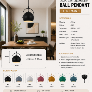 Lampu Gantung Modern Ball Pendant 7630-1