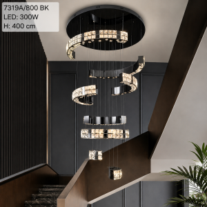 Lampu Gantung Kristal LED Spiral 7319A/800 BK