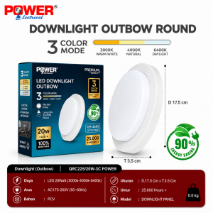 POWER Downlight Outbow Round 12W – 3 Color Mode