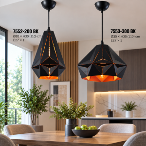 Lampu Gantung Geometris 7552 & 7553 BK