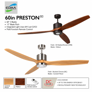 Kipas Plafon PRESTON 60 Inch DC