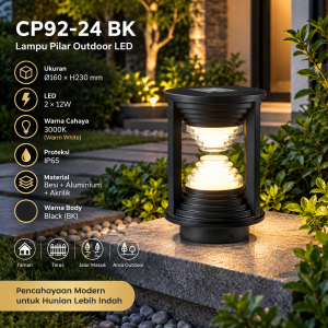 Lampu Pilar Outdoor LED CP92-24 BK
