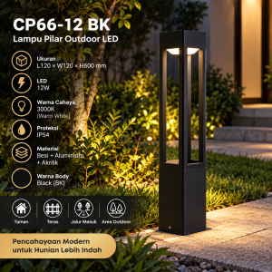 Lampu taman Outdoor LED CP66-12 BK