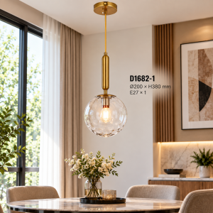 Lampu Gantung Kaca Bening D1682-1