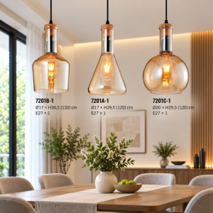 Lampu Gantung Kaca Amber 7201