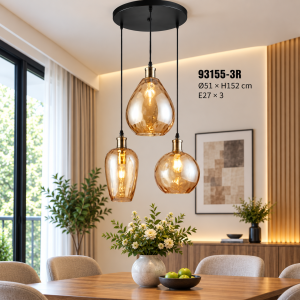 Lampu Gantung Kaca Amber 93155-3R