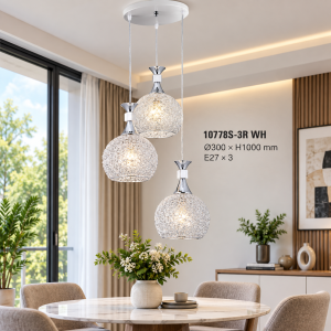 Lampu Gantung 3 Bola Aluminium 10778S-3R WH