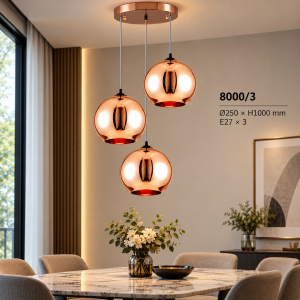 Lampu Gantung Rose Gold 8000/3