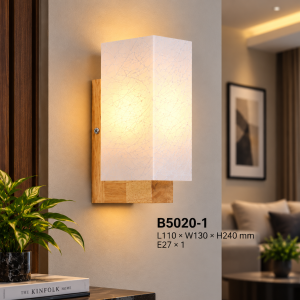 Lampu Dinding Kayu & Kaca B5020-1