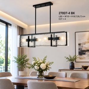 Lampu Gantung Kaca Modern 27007-4 BK