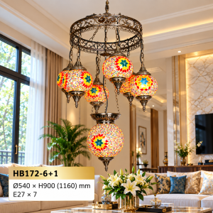 Lampu Gantung Mosaic Moroccan HB172-6+1